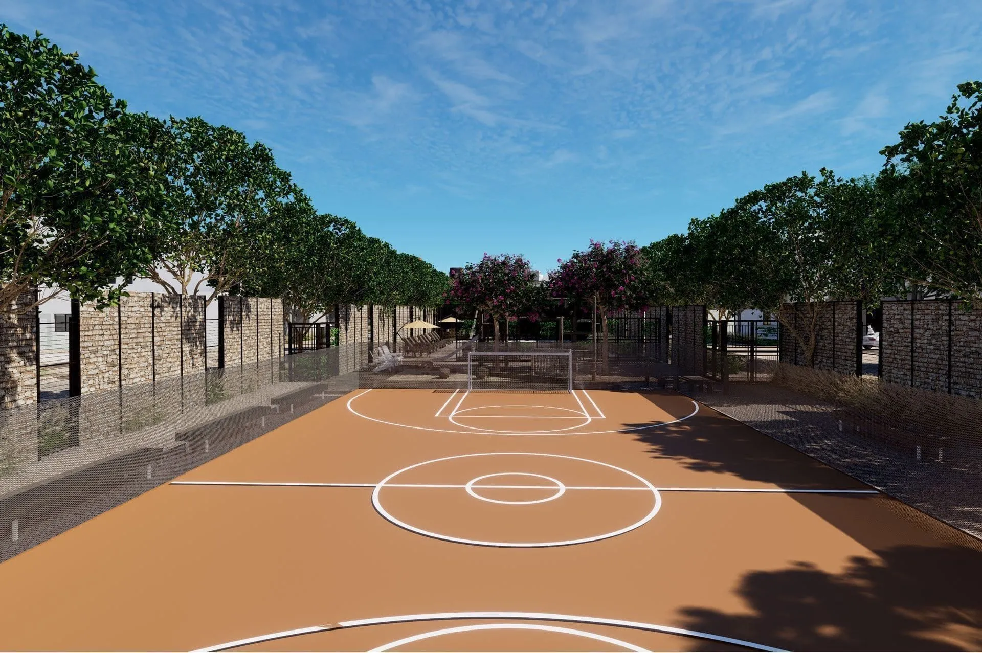 Los Nogales_Casas en Saltillo Casas_cancha_polideportiva